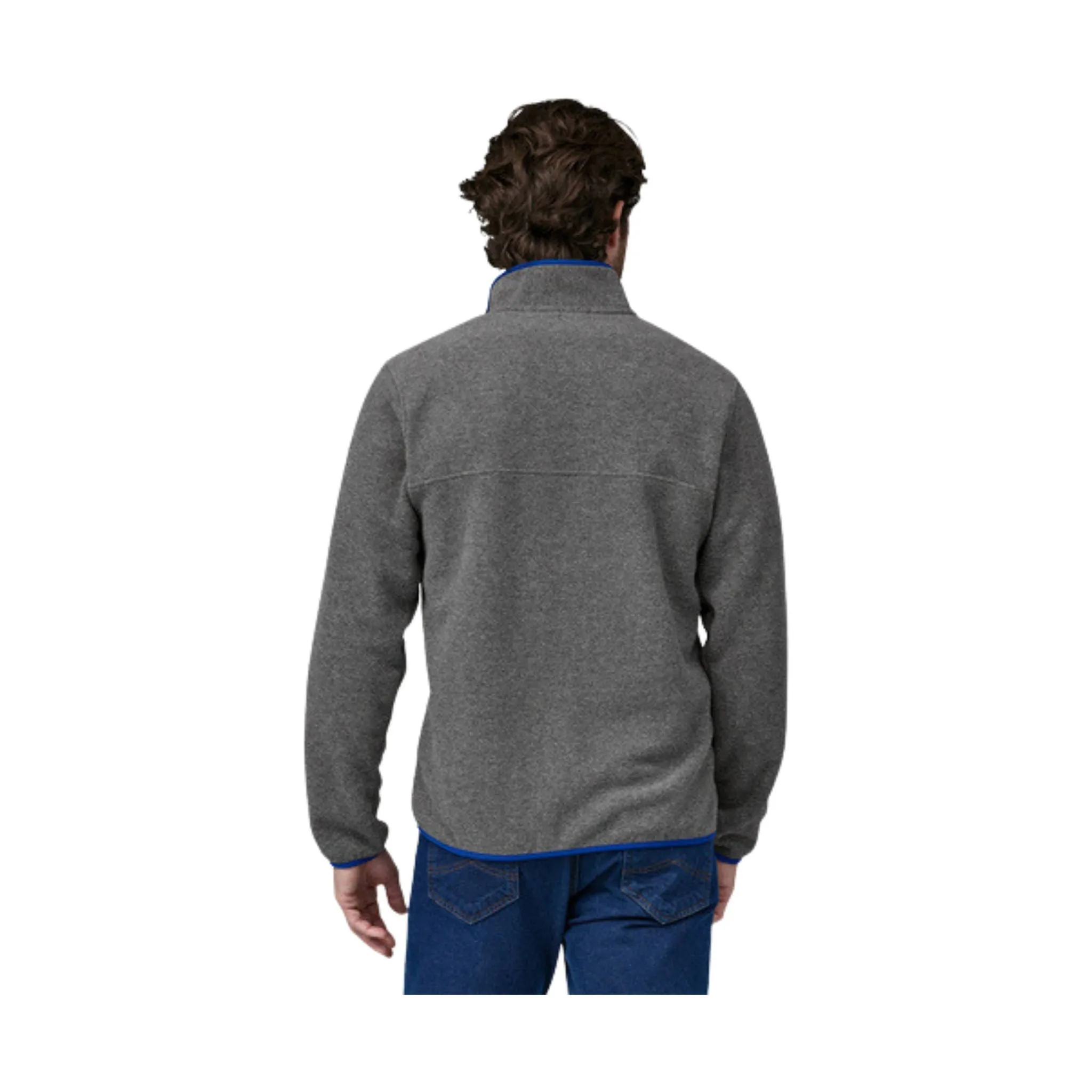 Patagonia Men's Lightweight Synch Snap Pullover Top - Nickel With Passage Blue