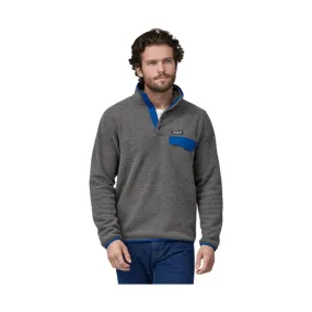 Patagonia Men's Lightweight Synch Snap Pullover Top - Nickel With Passage Blue