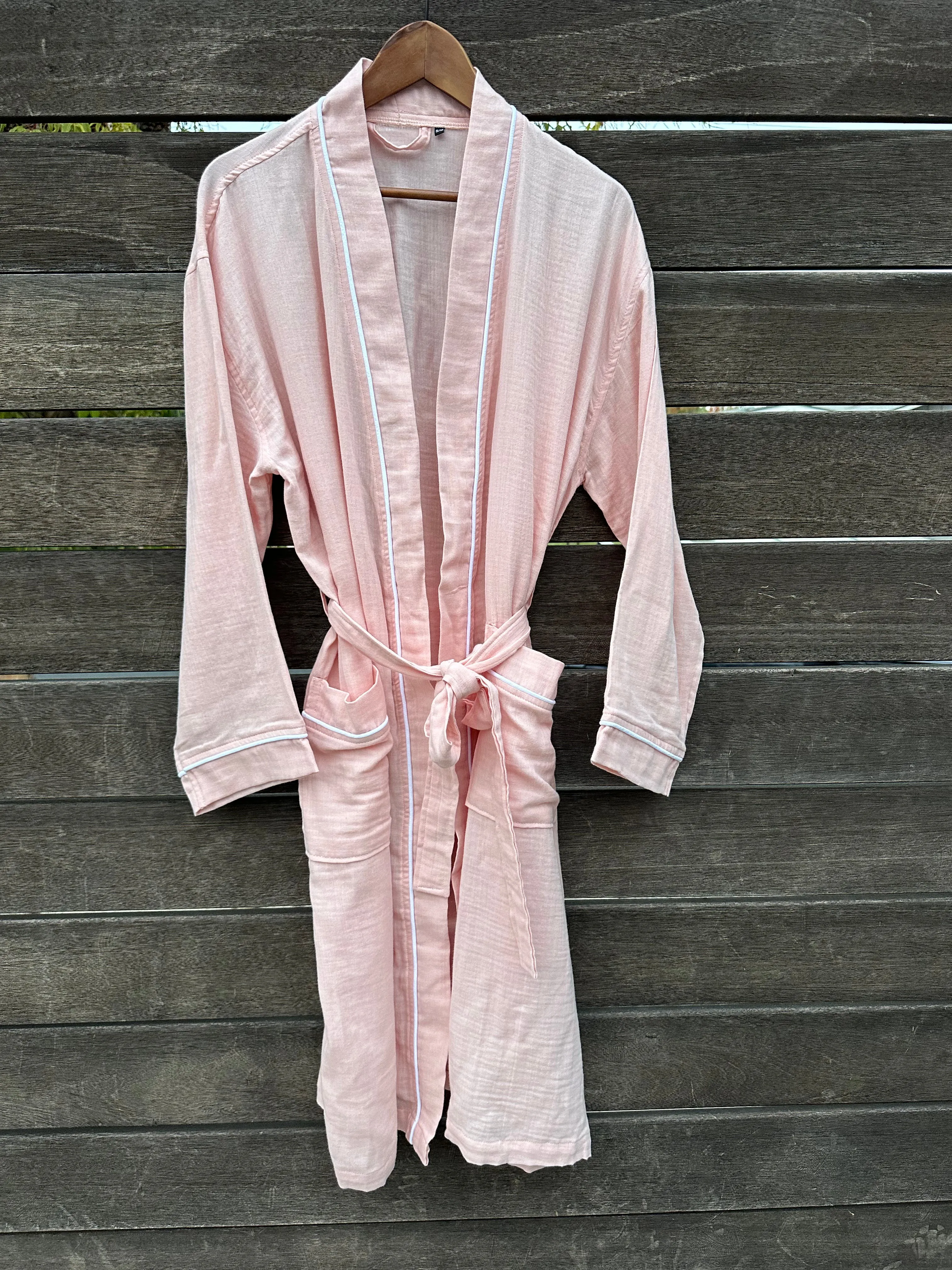 Sample - Pink Robe with White Piping