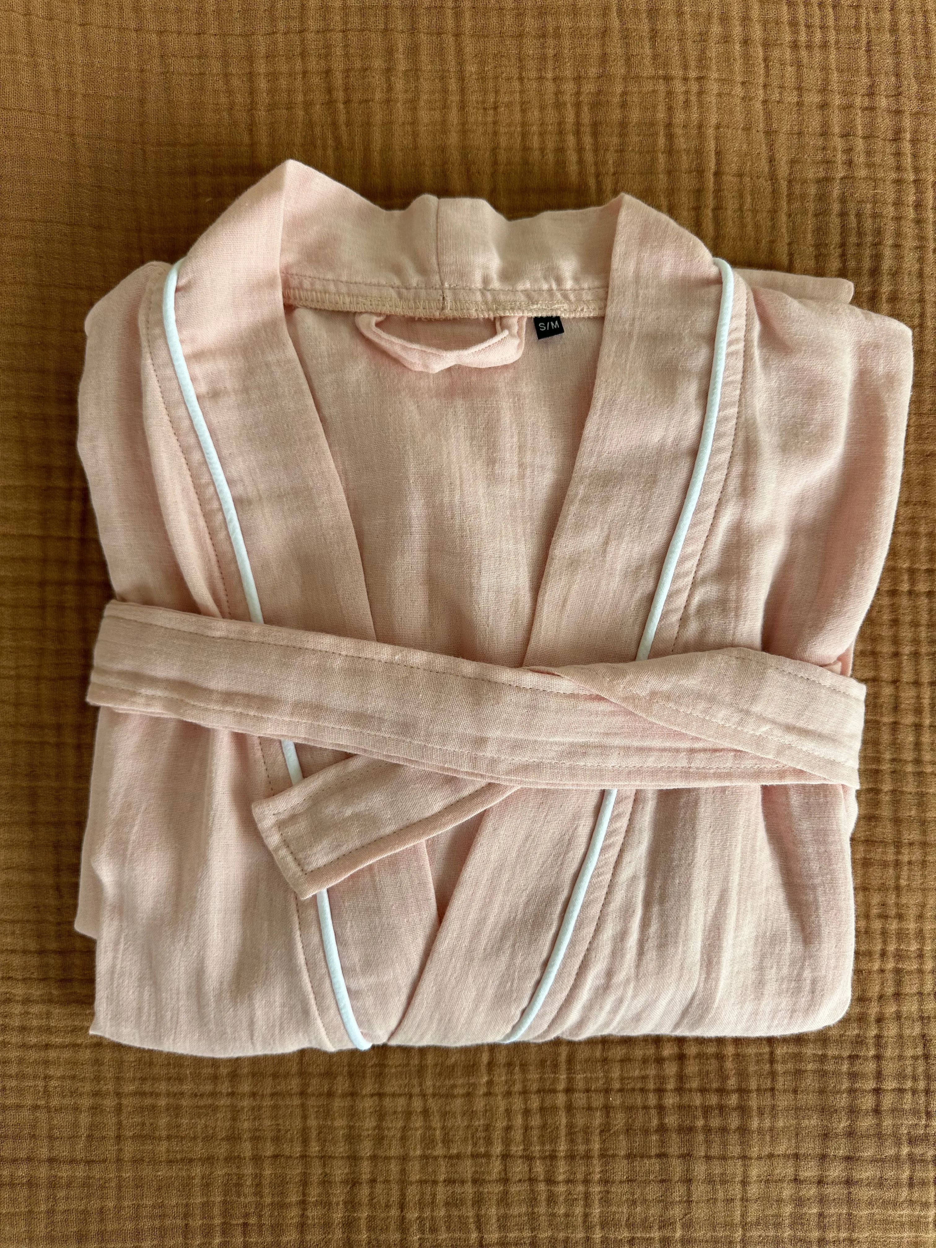 Sample - Pink Robe with White Piping