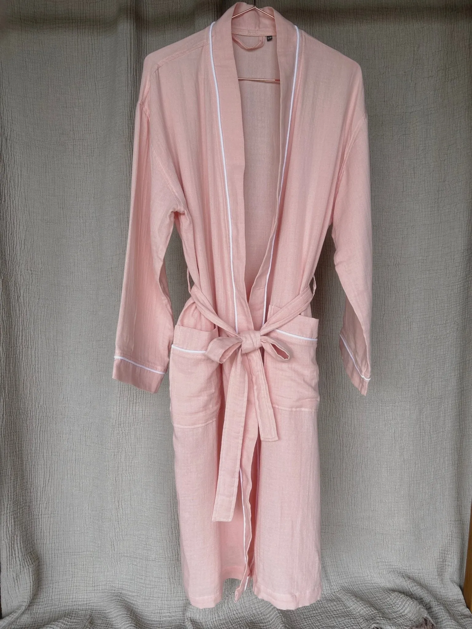 Sample - Pink Robe with White Piping