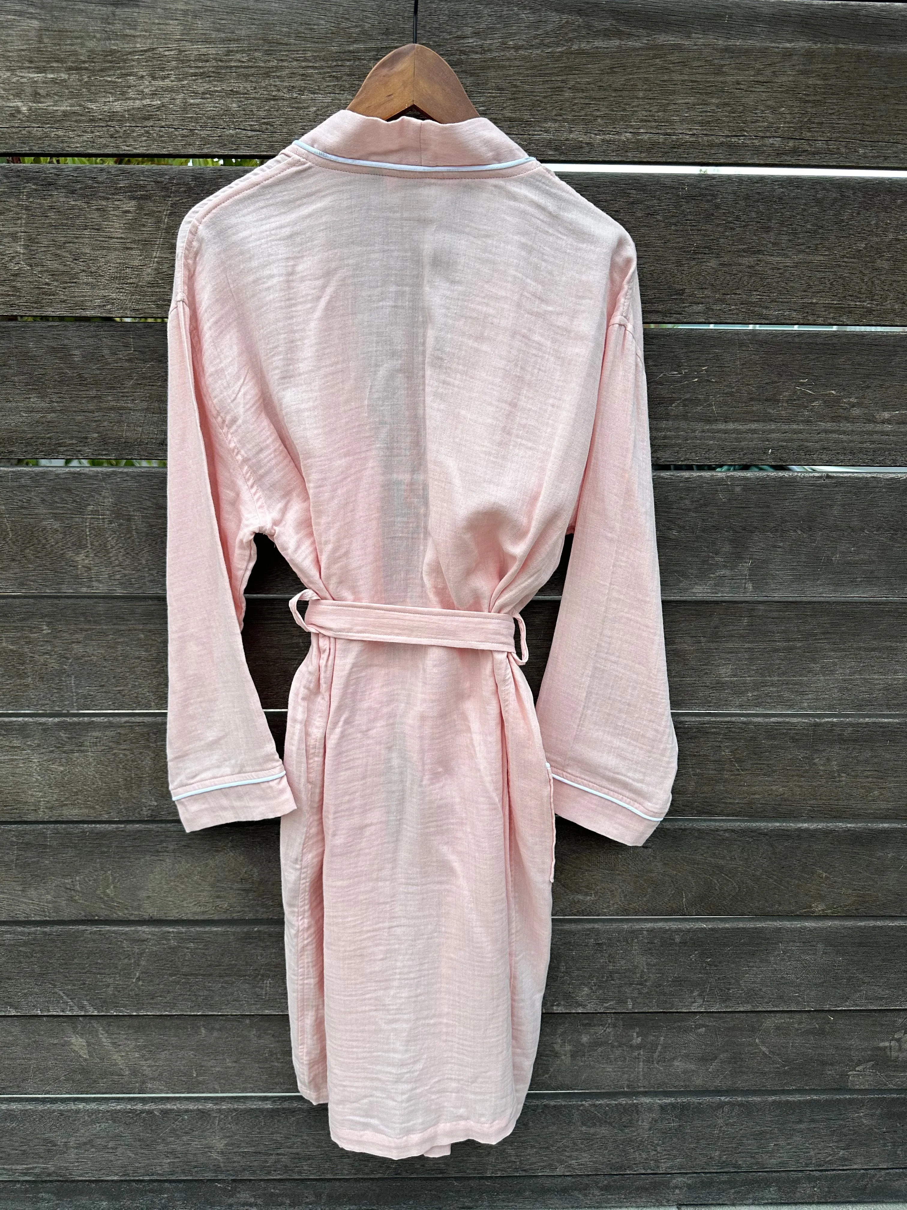 Sample - Pink Robe with White Piping