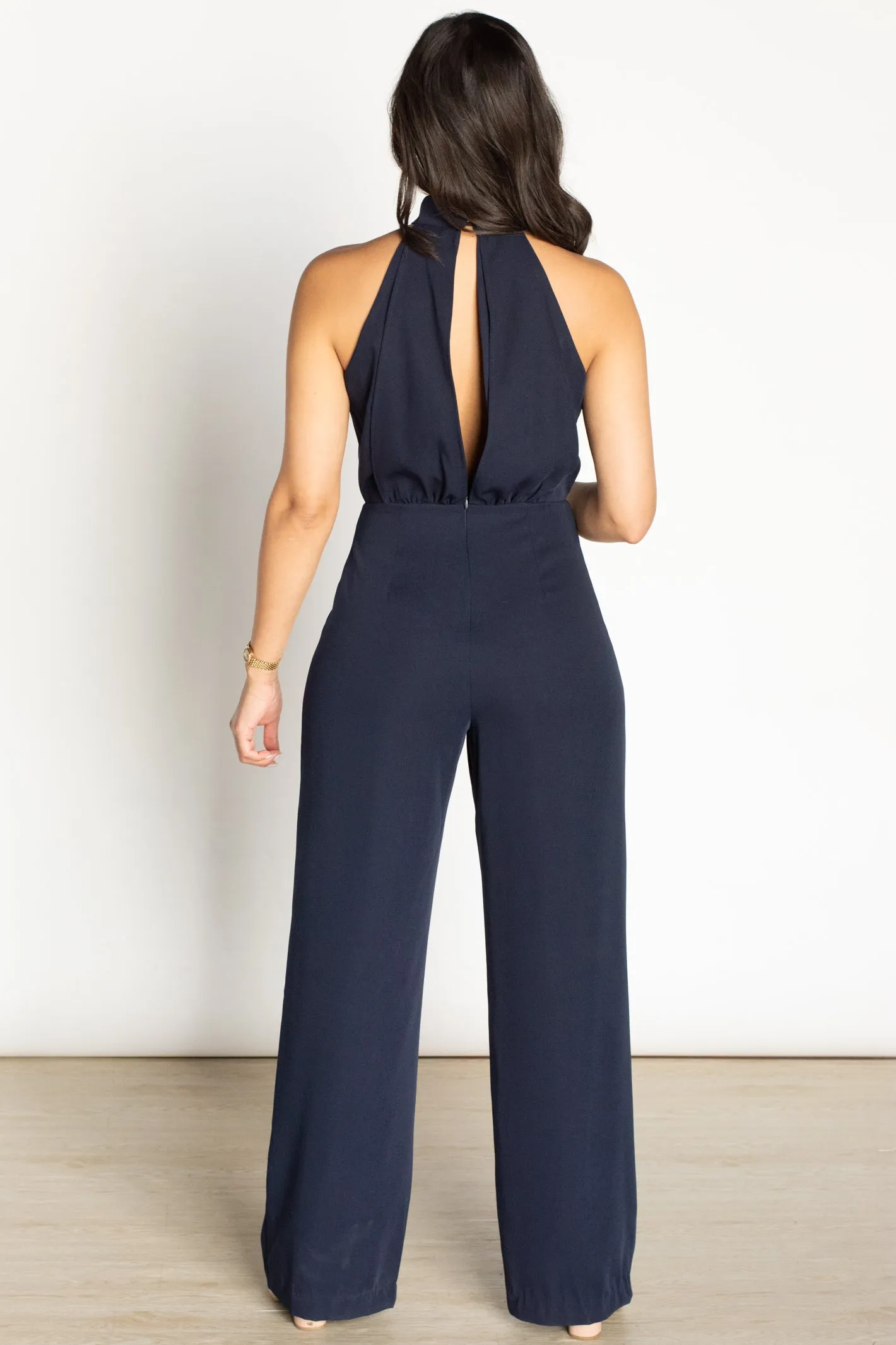 Seek Me Out Navy Jumpsuit