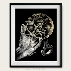 Signed 11x17" Hot Rod Monster Litho Art Print "Self Reflection"