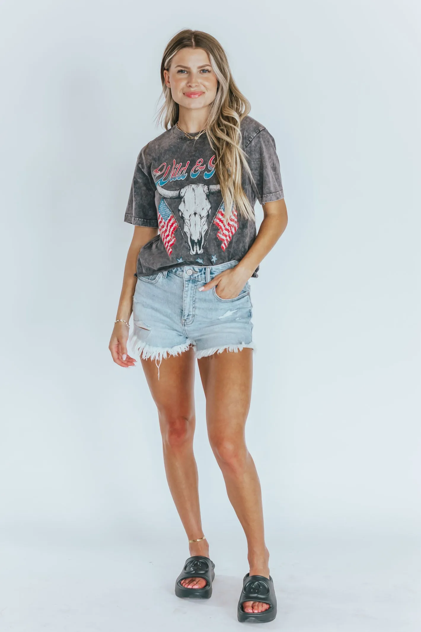 Wild & Free Longhorn Crop Graphic Tee